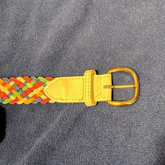 Retro Festival Pride Rainbow Braided Woven Belt Small 28” 80s Rainbow Brite - Picture 2 of 3